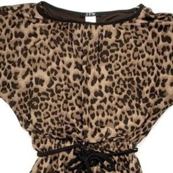 J.F.W. Leopard Print Belted Mini Dress Brown Tan Black Size Juniors Small - Picture 5 of 12